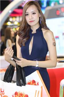 蓝色连衣短裙肉丝长腿模特3A2906[212M]