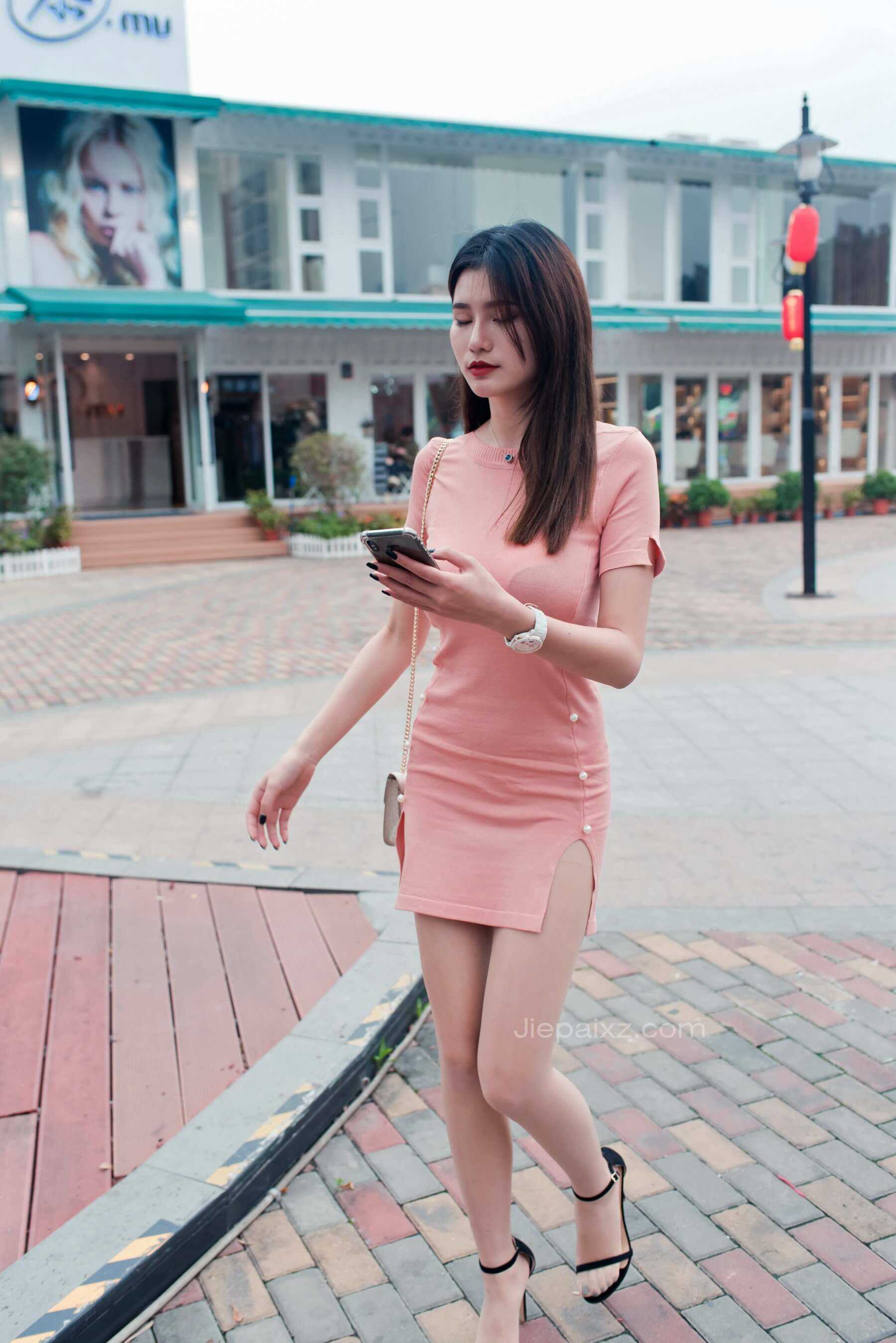 御风街拍&粉裙肉丝美女婷婷【套图+视频】