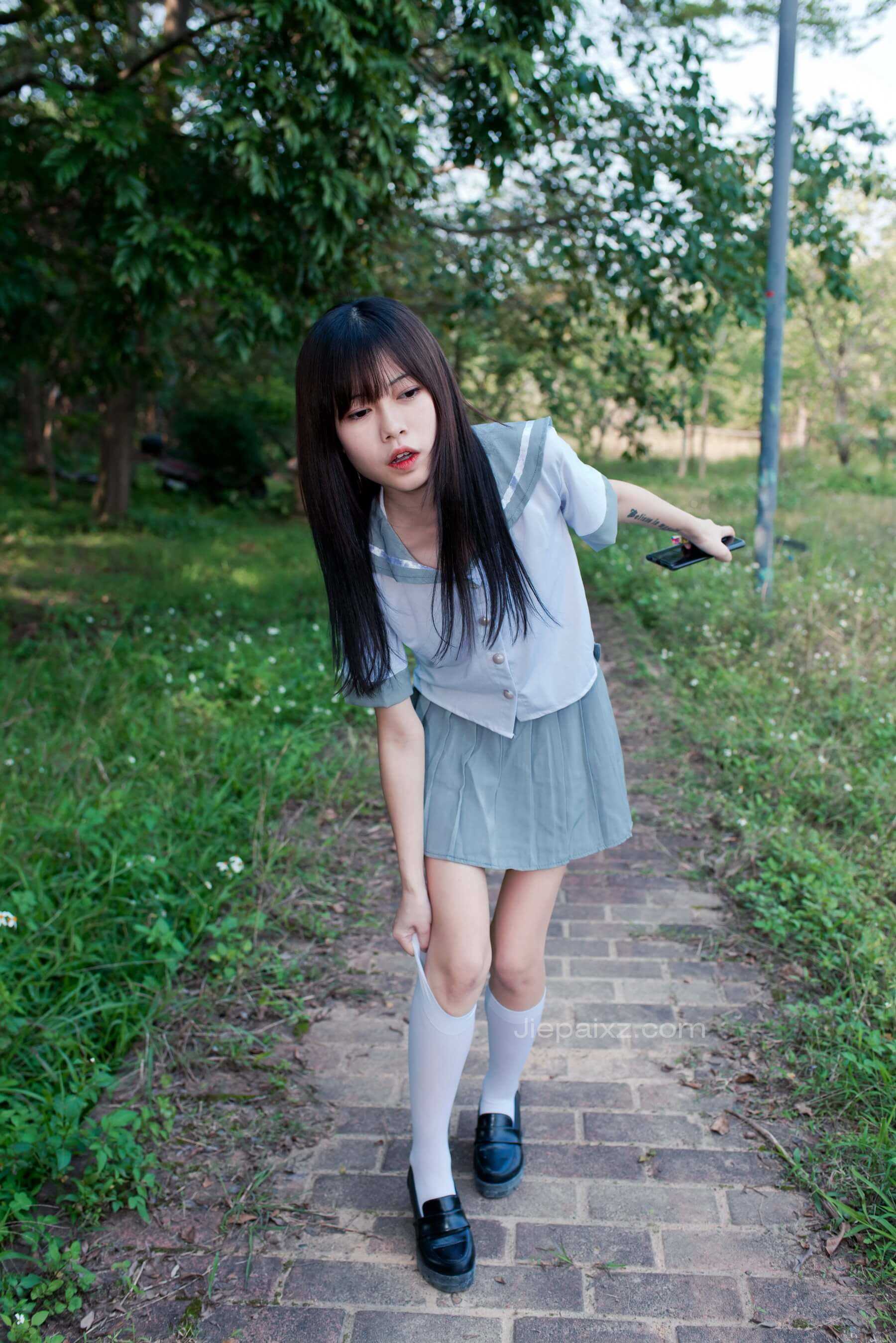 御风街拍&日系JK绝对领域郊游少女 【套图+视频】