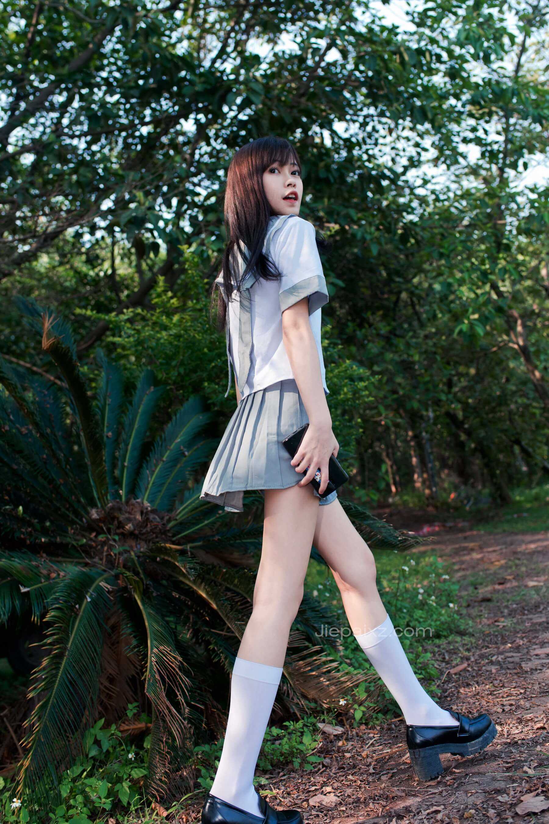 御风街拍&日系JK绝对领域郊游少女 【套图+视频】