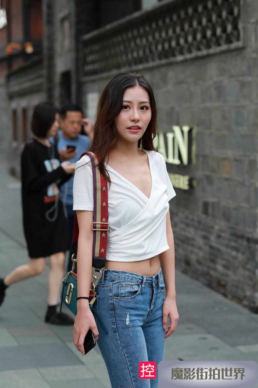 极品路腰牛仔裤美女MJ374