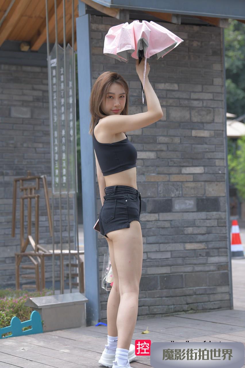 黑色牛仔热裤美女MJ3193