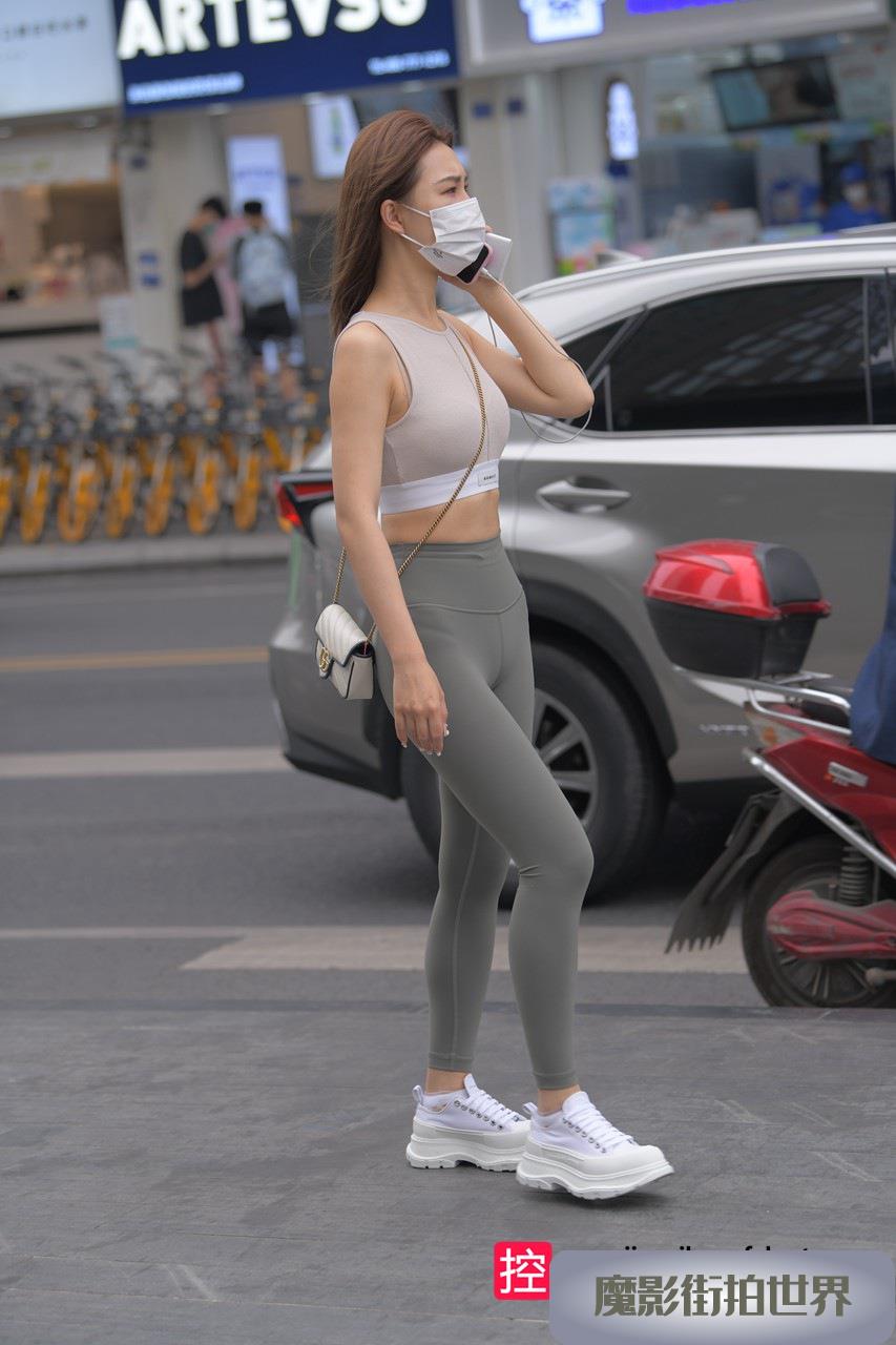 灰绿色瑜伽裤美女MJ3205