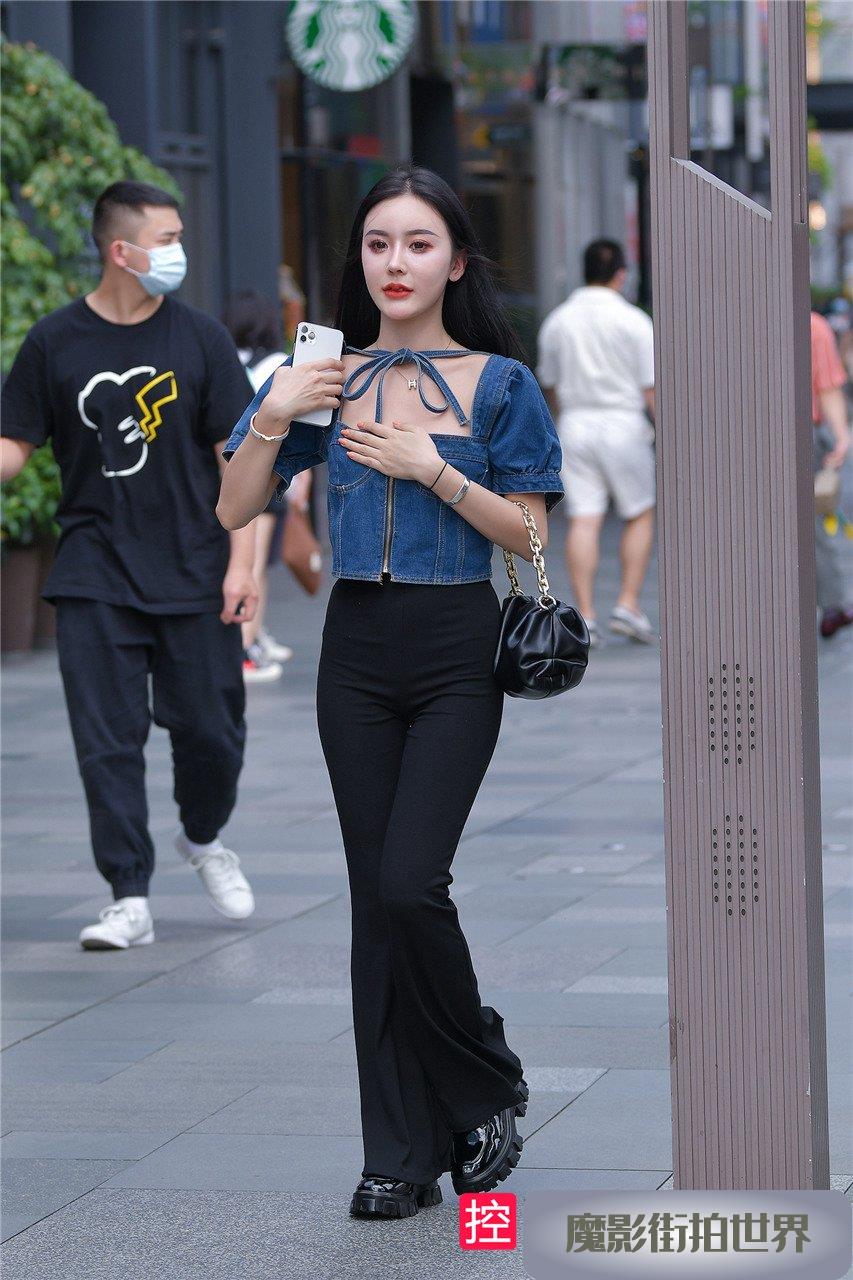 黑丝紧身喇叭裤美女MJ795[735M]