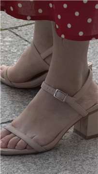 凉高跟，斑点长裙知性美女 3