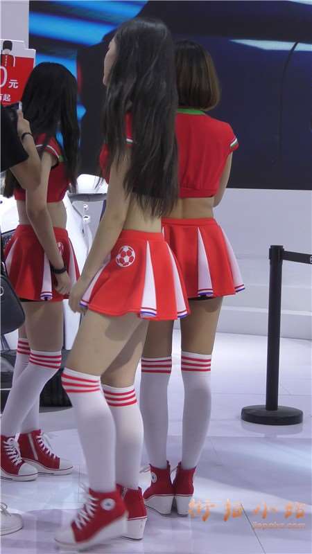 4k-车展靓丽红色短裙美女