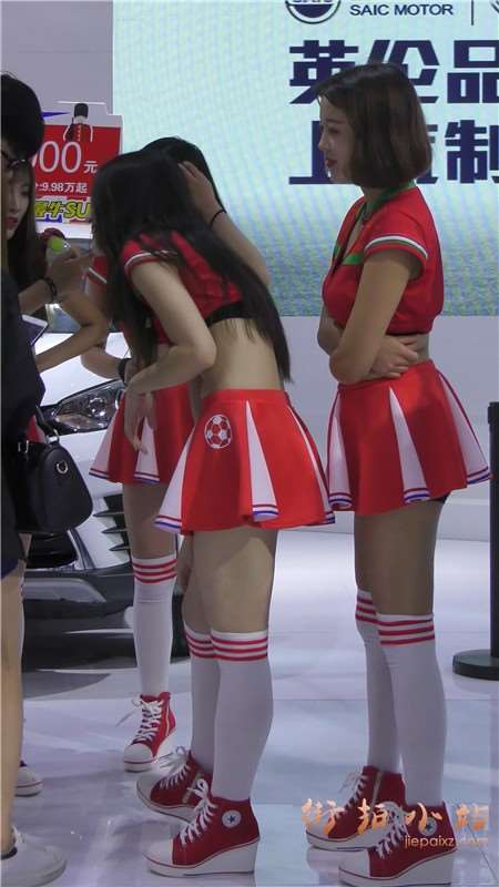 4k-车展靓丽红色短裙美女