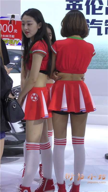 4k-车展靓丽红色短裙美女