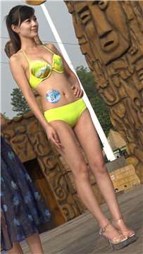 马尾辫比基尼泳装美女