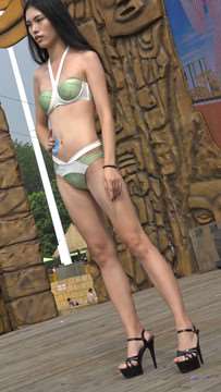 极品高挑身材长腿比基尼泳装美女