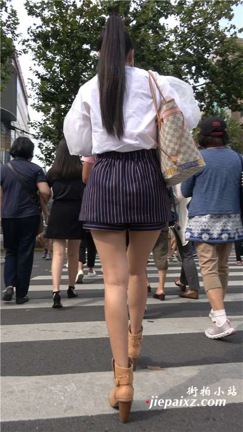 4K 极品美腿白衬衫长马尾辫美女姐姐