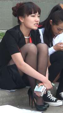 高跟黑丝OL制服小清新甜美萝莉美女。
