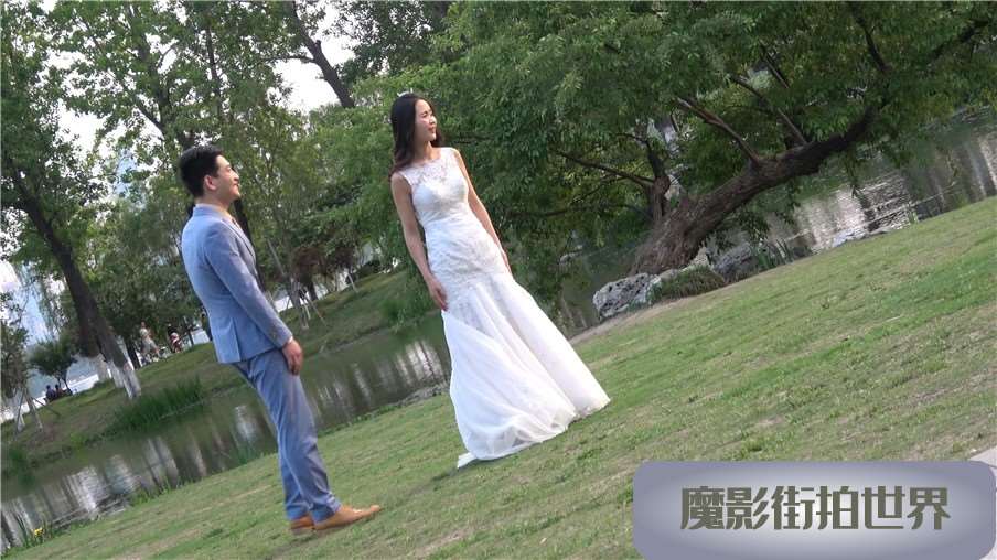 4k-幸福满满的白色高跟鞋美女拍婚纱照