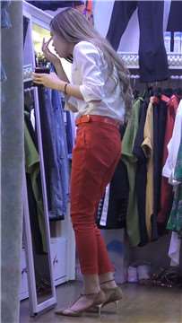4k-服装店美足高跟性感知性美丽老板娘