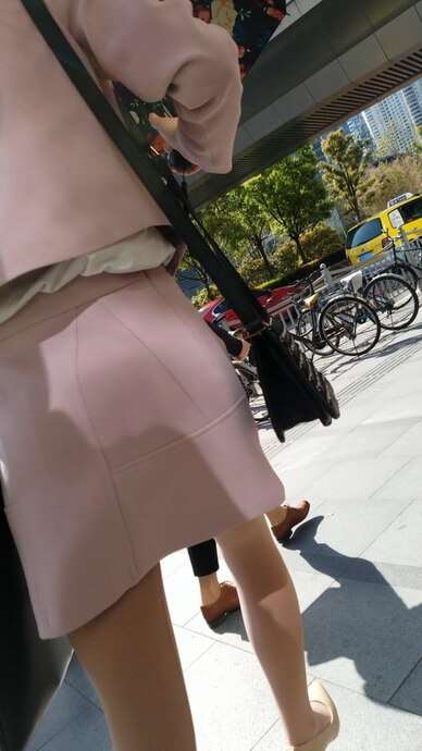 4k超清，街拍OL制服肉色丝袜性感大美女