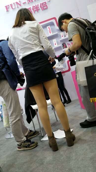 4k超清，OL高腰包臀裙白衬衫美腿女孩