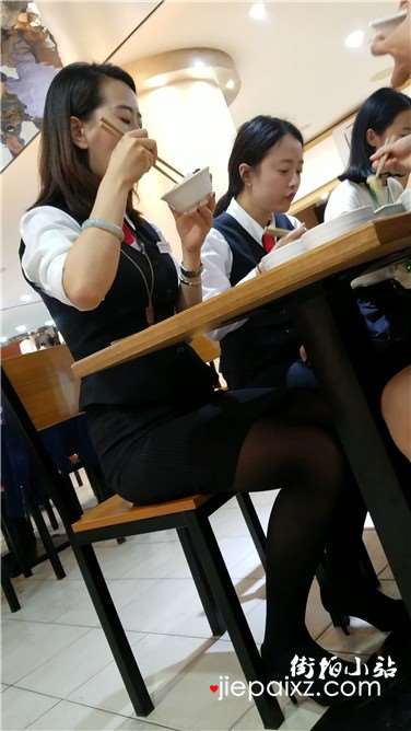 4k超清，吃饭偶遇OL制服空姐