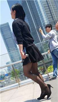 4k超清，街拍气质OL黑丝高跟鞋美女