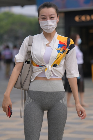 灰色性感紧身裤