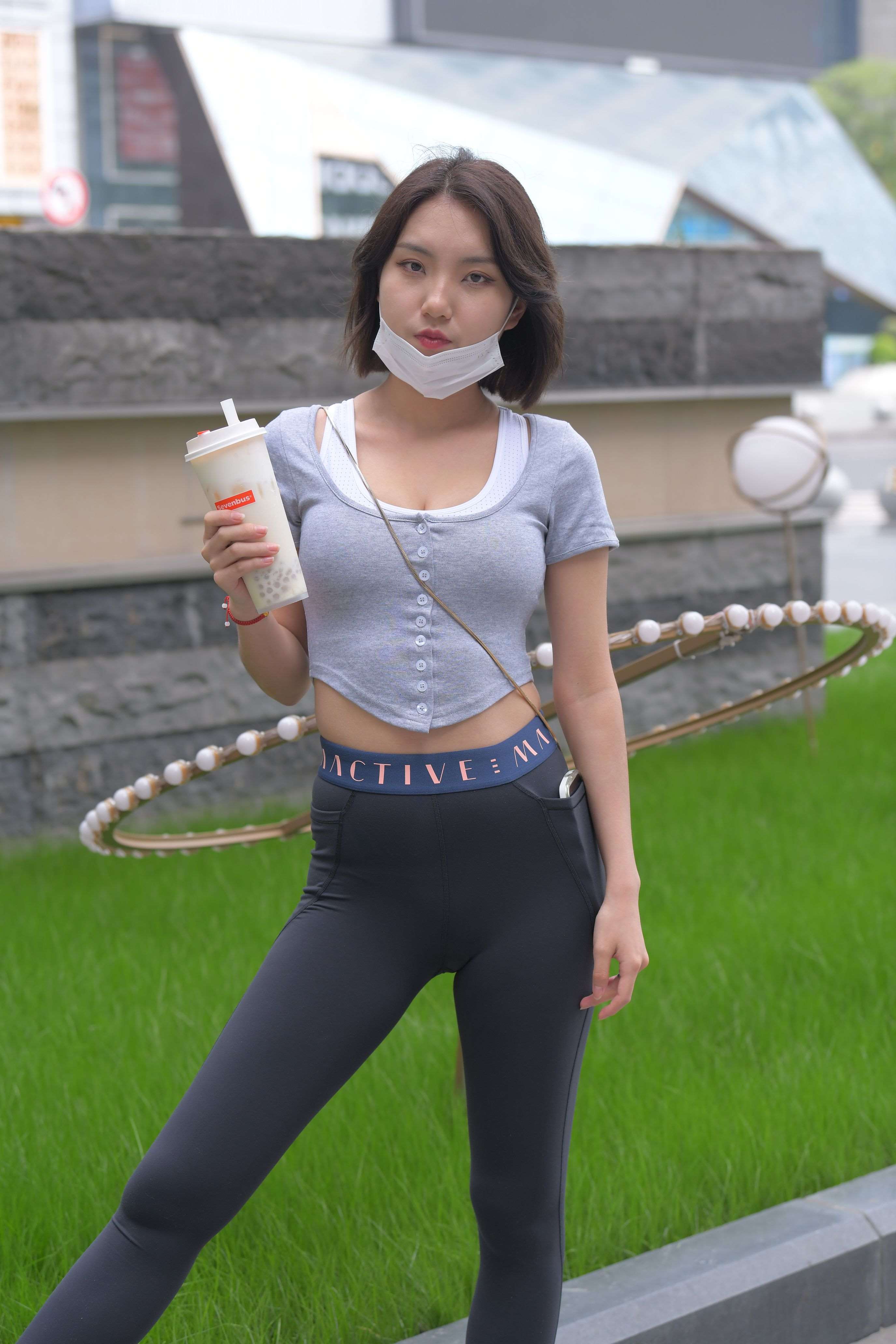 M919黑色瑜伽裤美女-2188G-4K