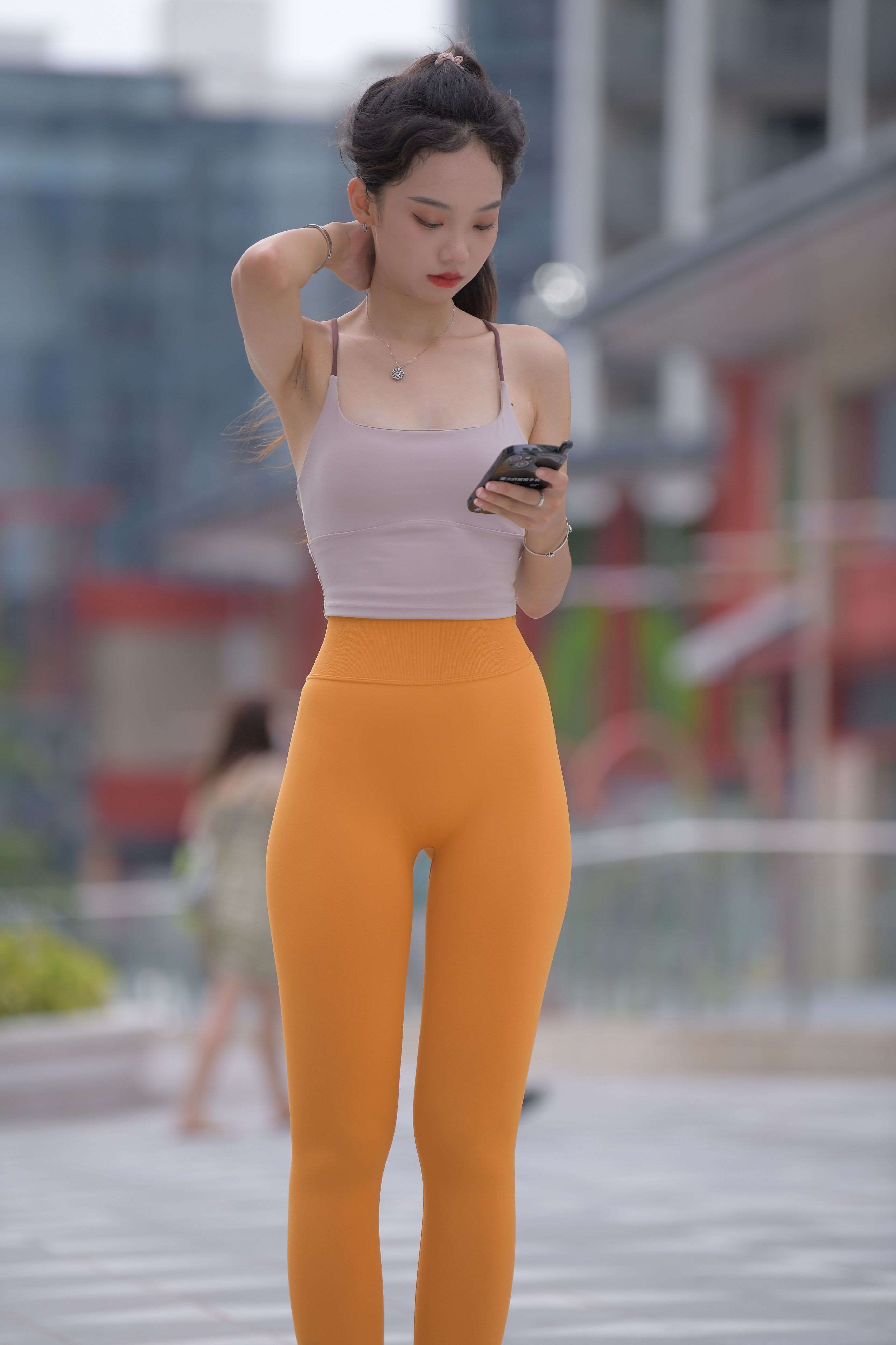 M946黄色瑜伽裤小妹-279G-4K