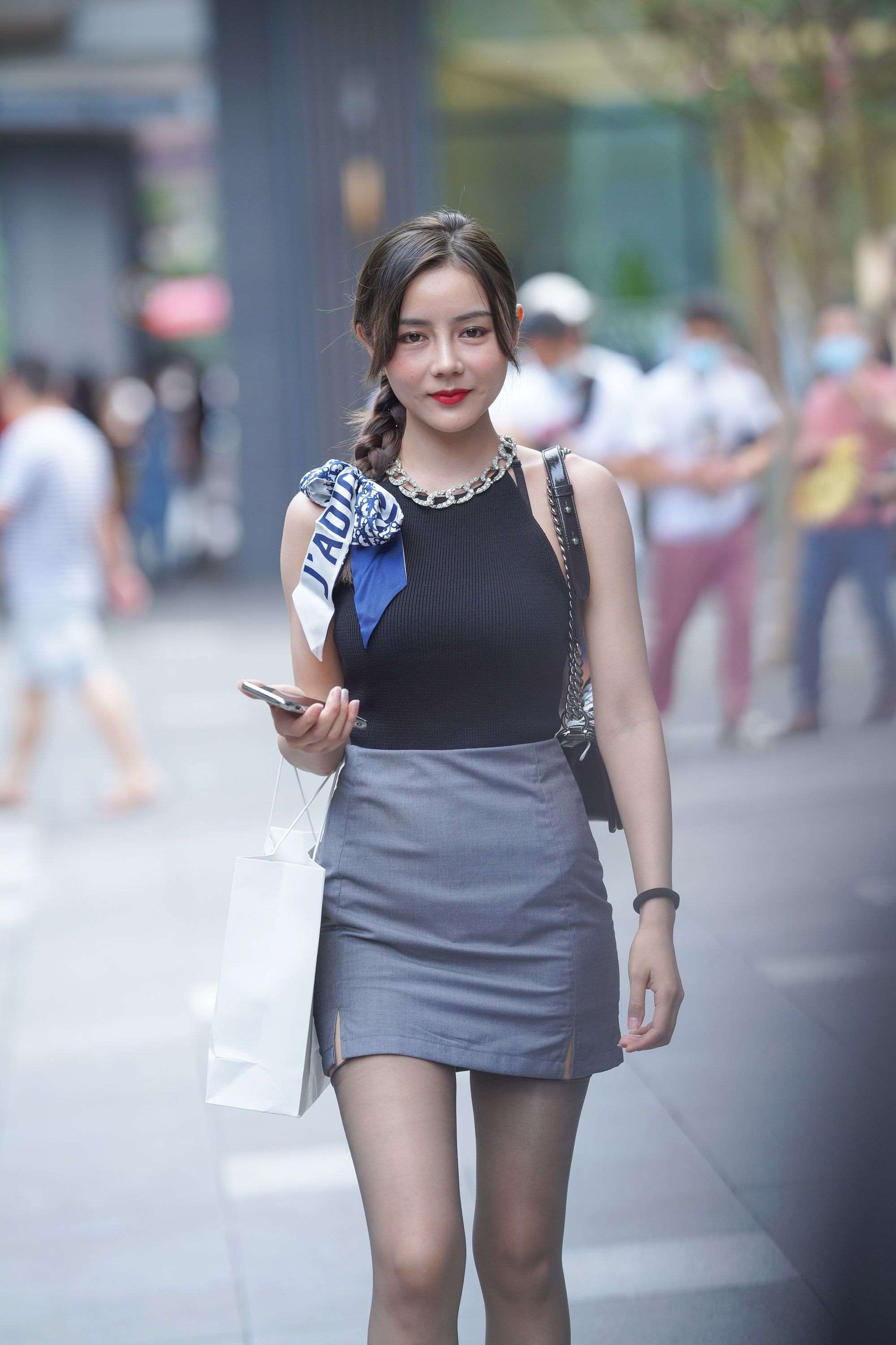 V56俊俏灰裙制服气质白领4K652G