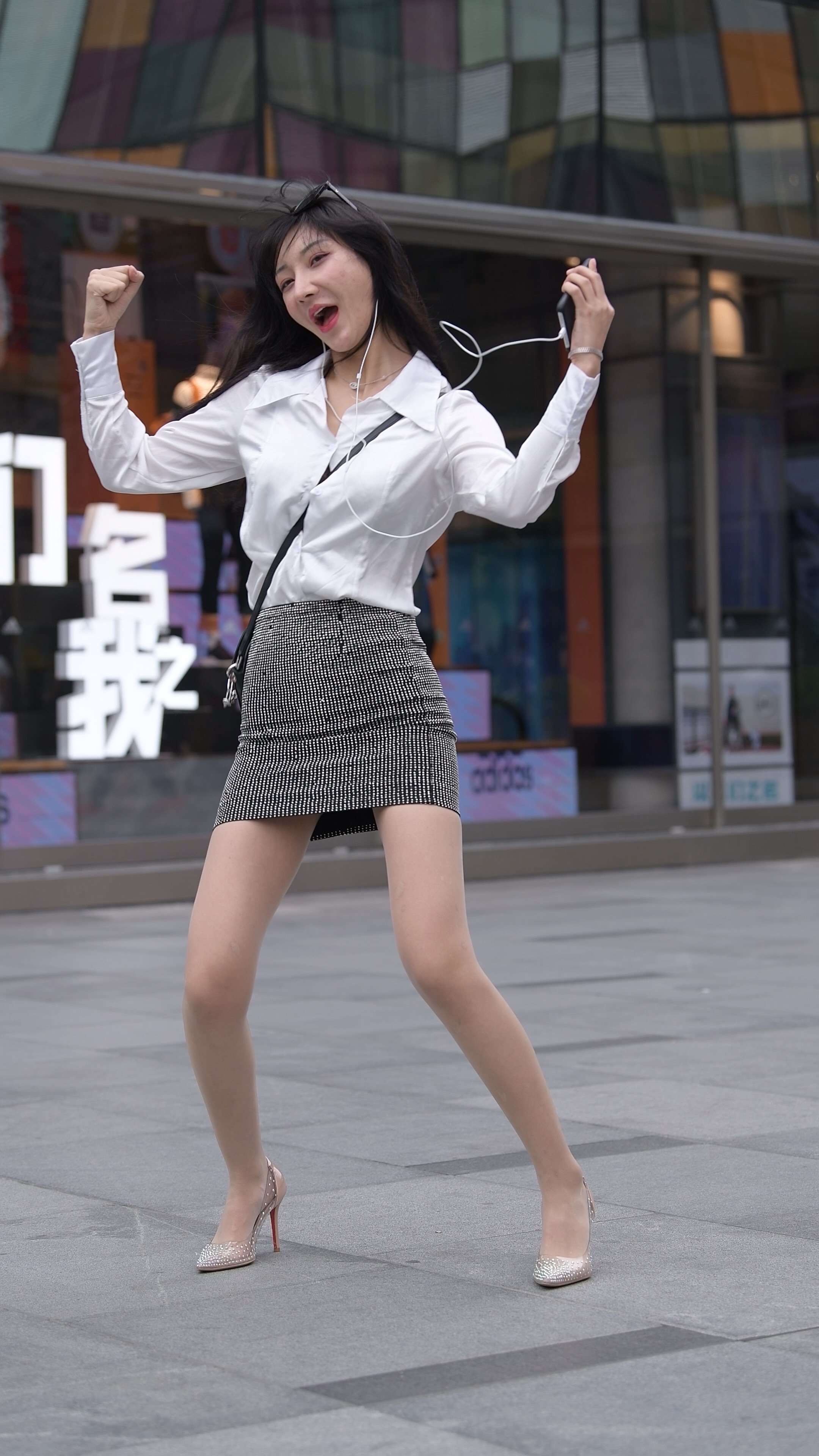 F212街头短裙肉丝美女459G