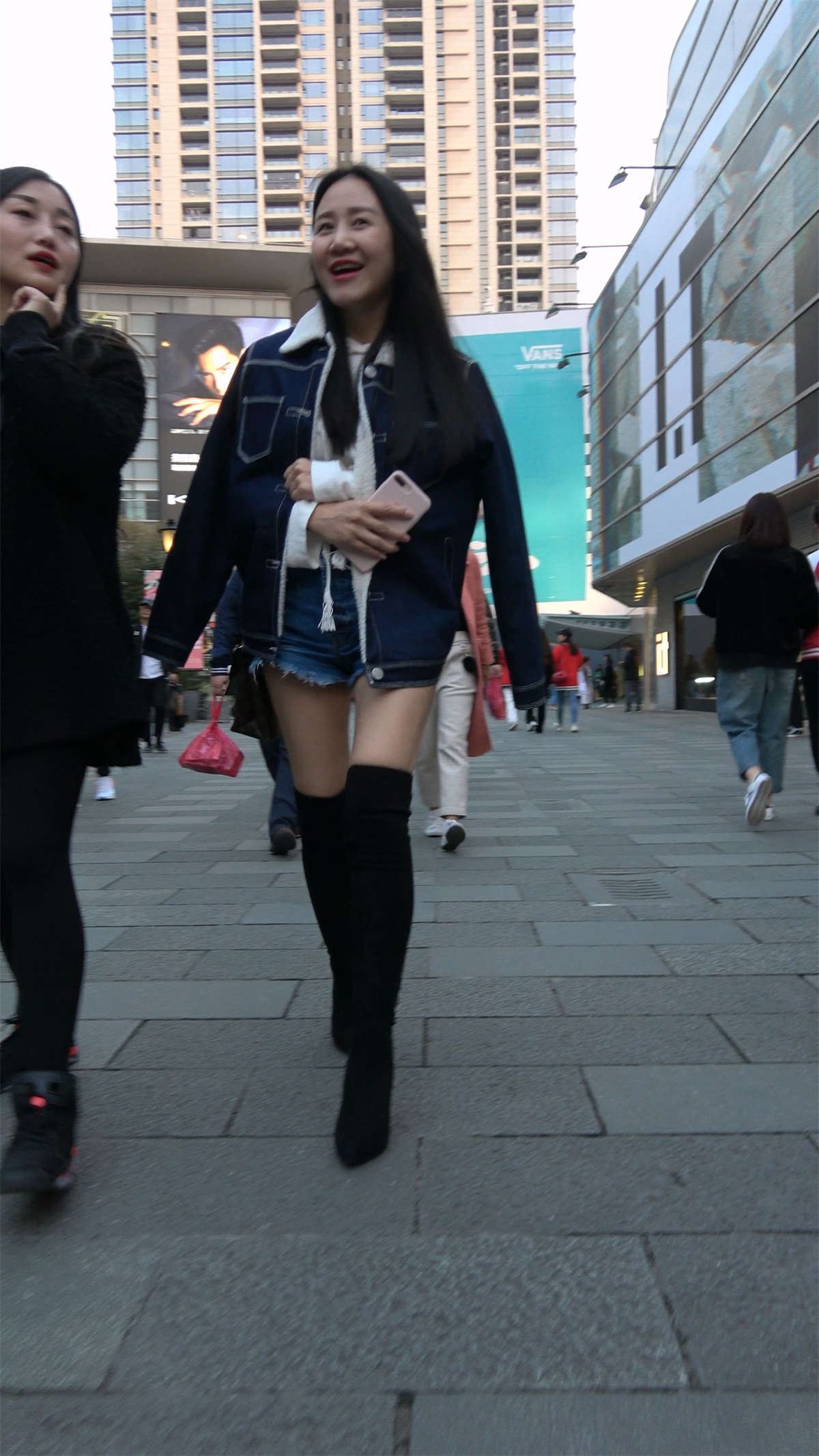 超短牛仔热裤长靴MM