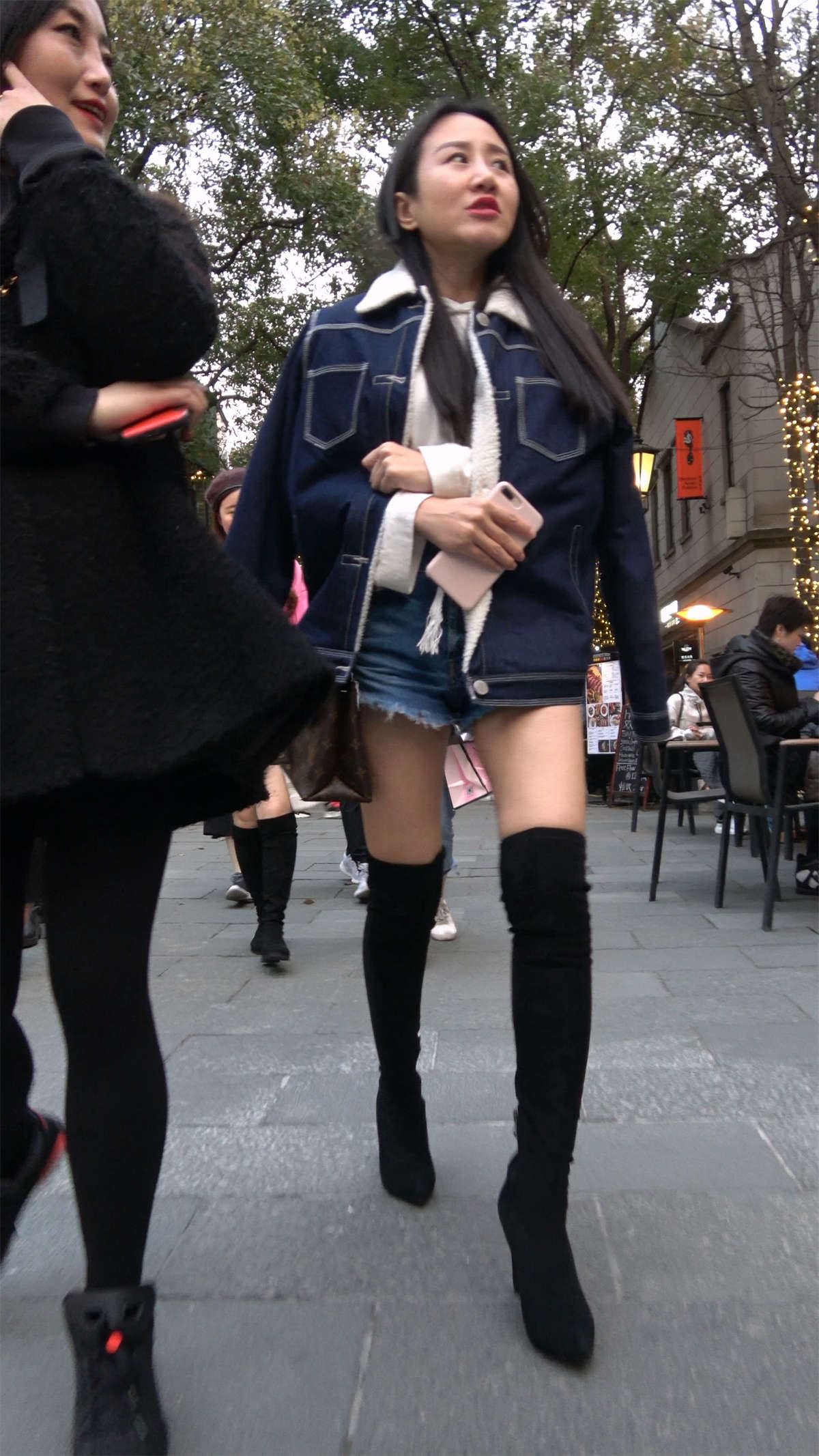 超短牛仔热裤长靴MM