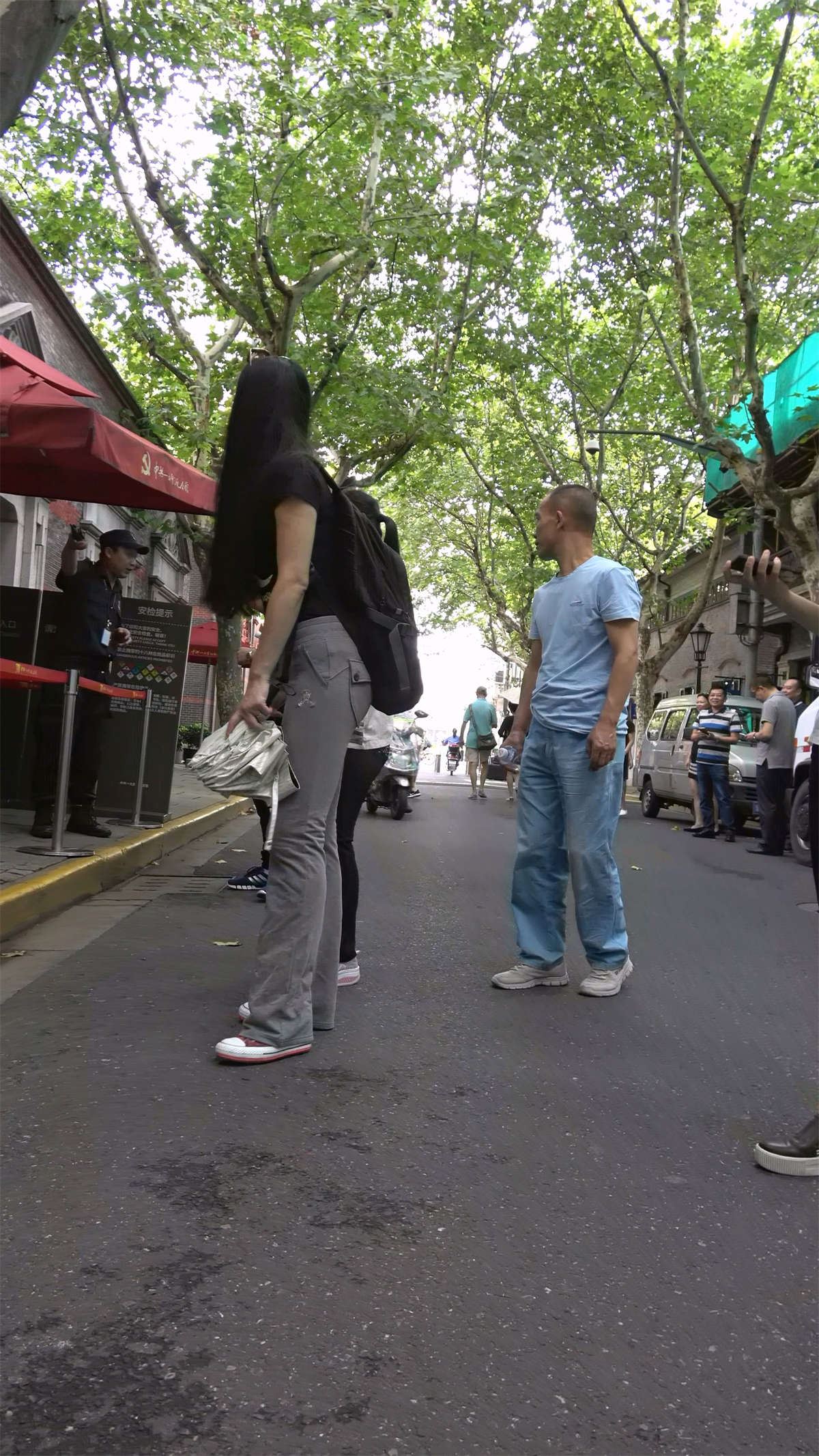 弹力裤紧身美三角美女