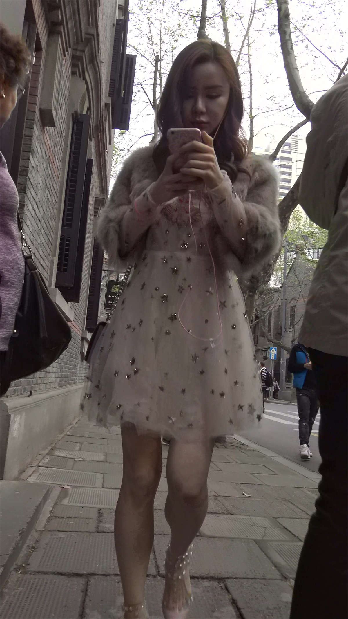 网红爆款高跟鞋连衣裙美女