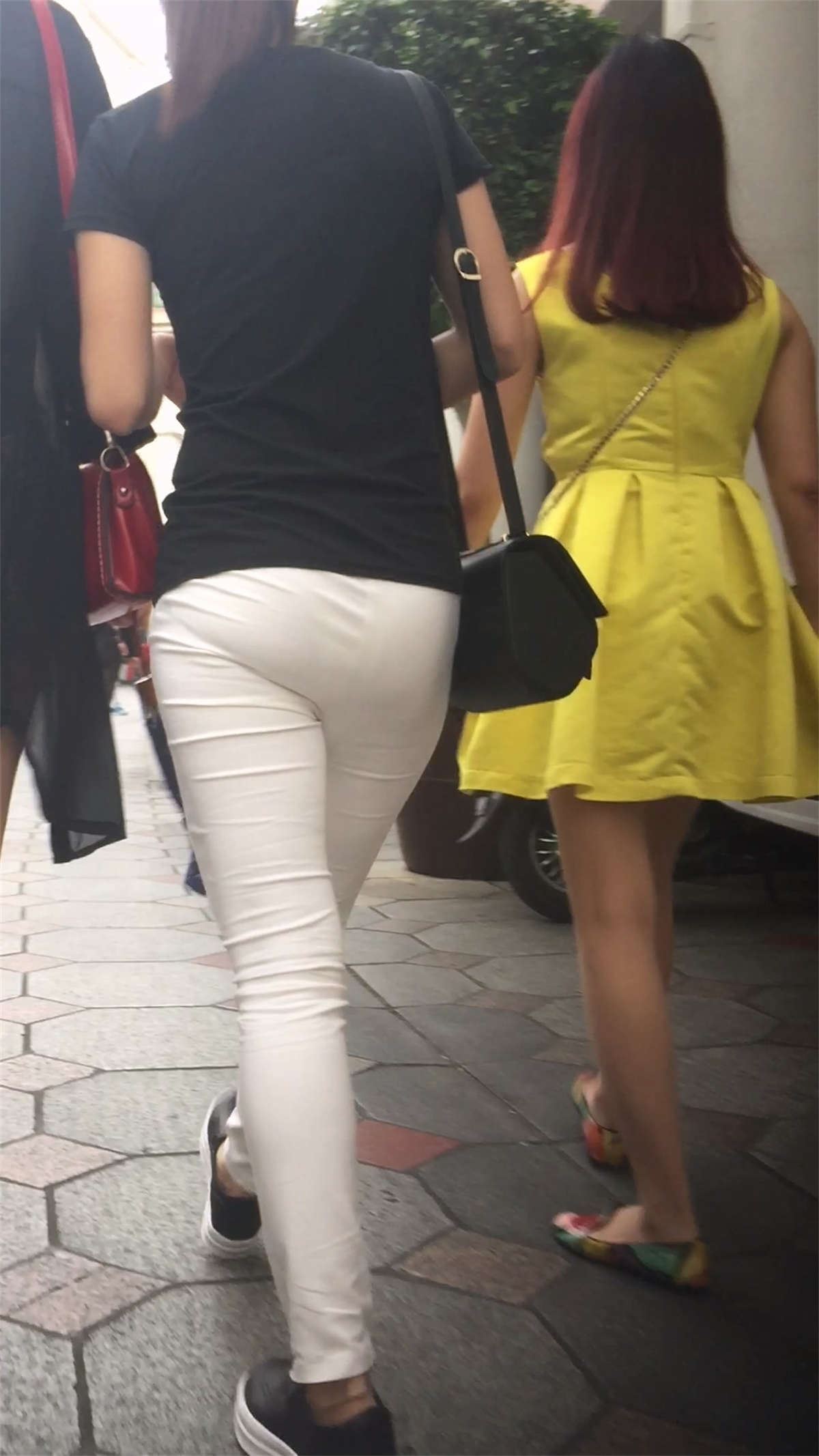紧身白裤姐妹淘好清纯
