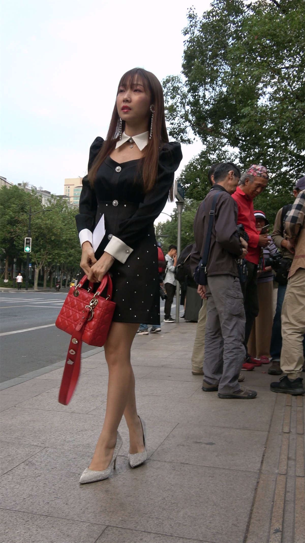 性感长腿高跟连衣裙美女