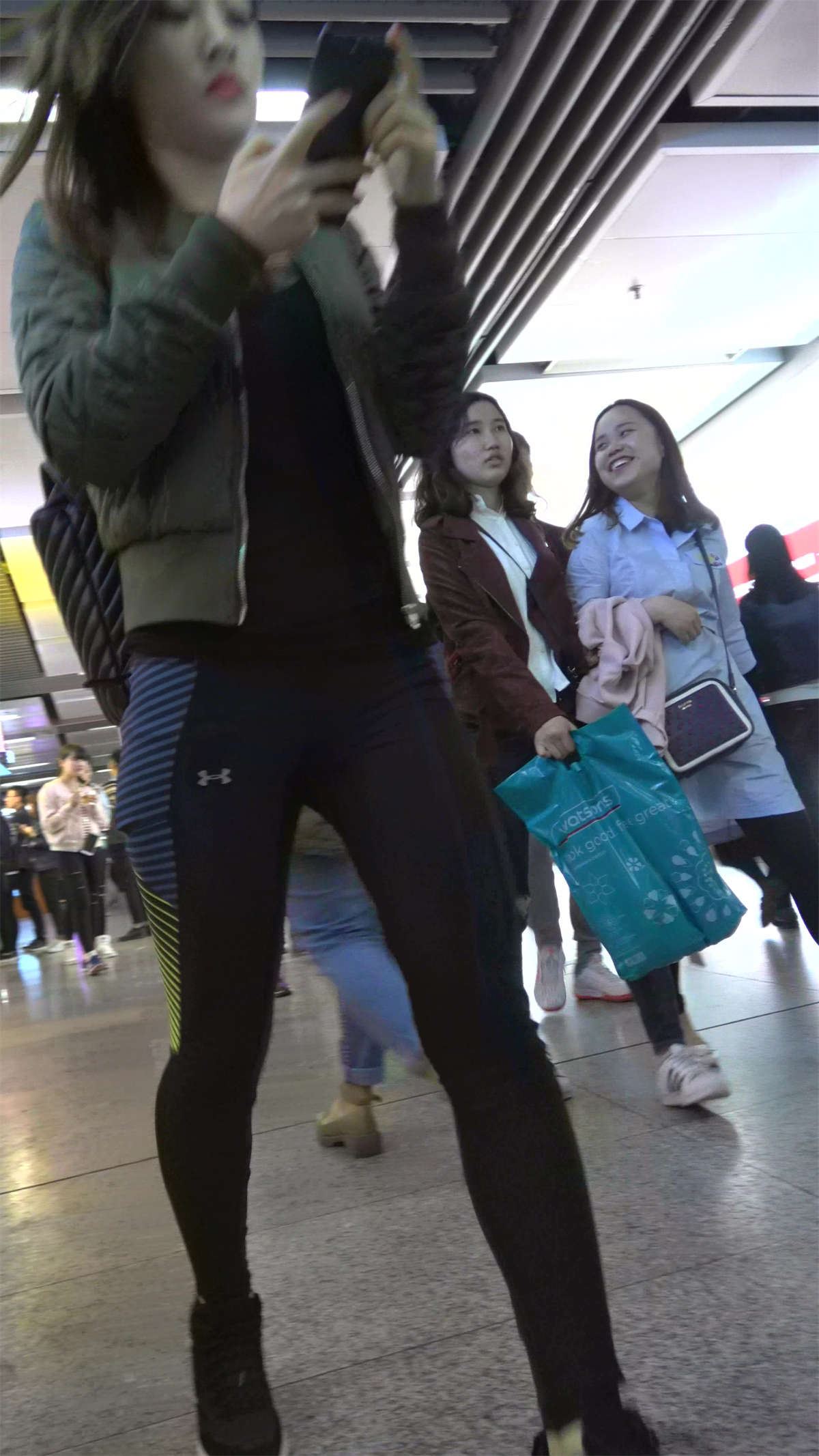 超级紧身运动裤美颜漂亮美女姐姐