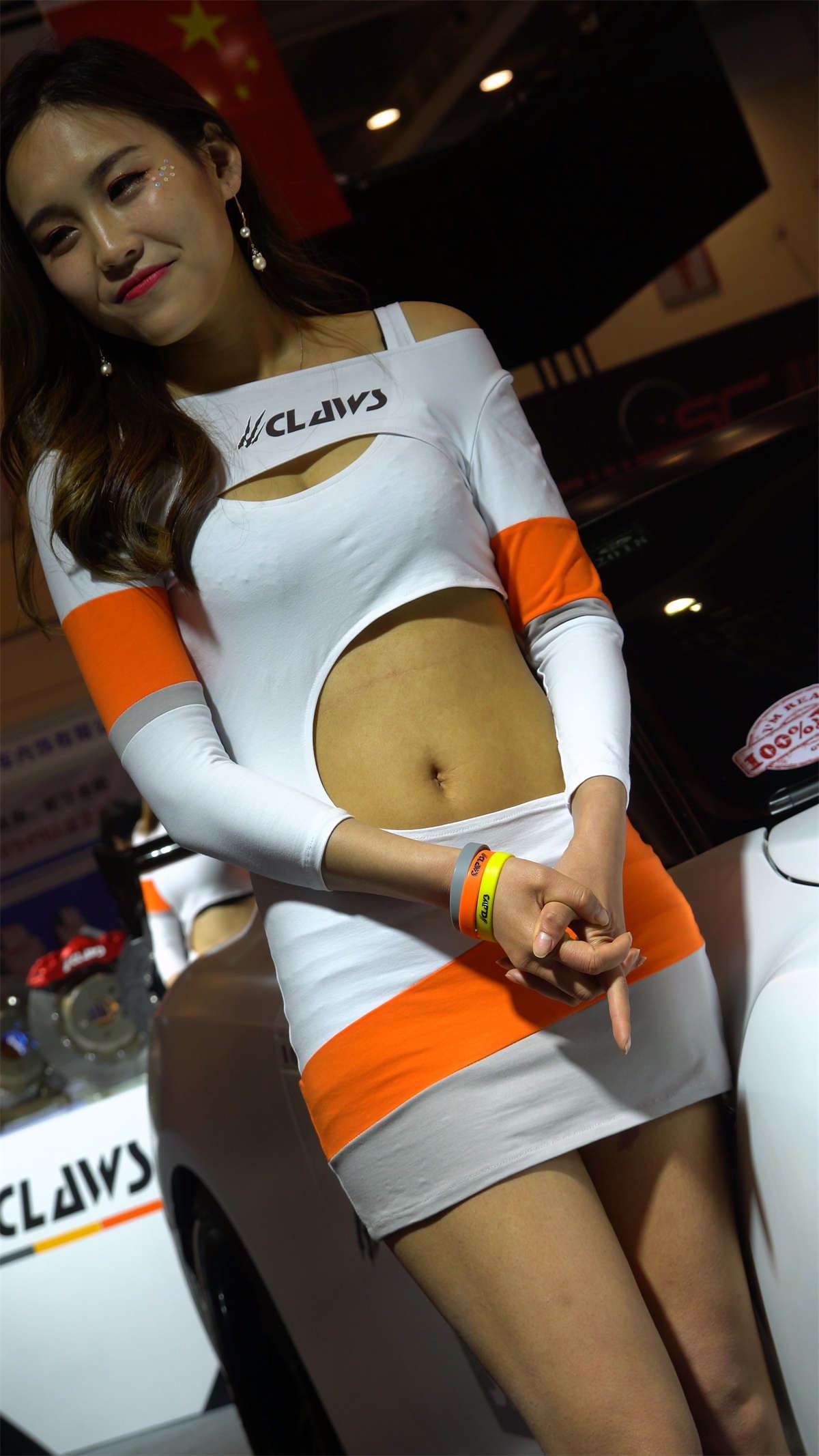 紧身衣超短包臀裙性感美女车模