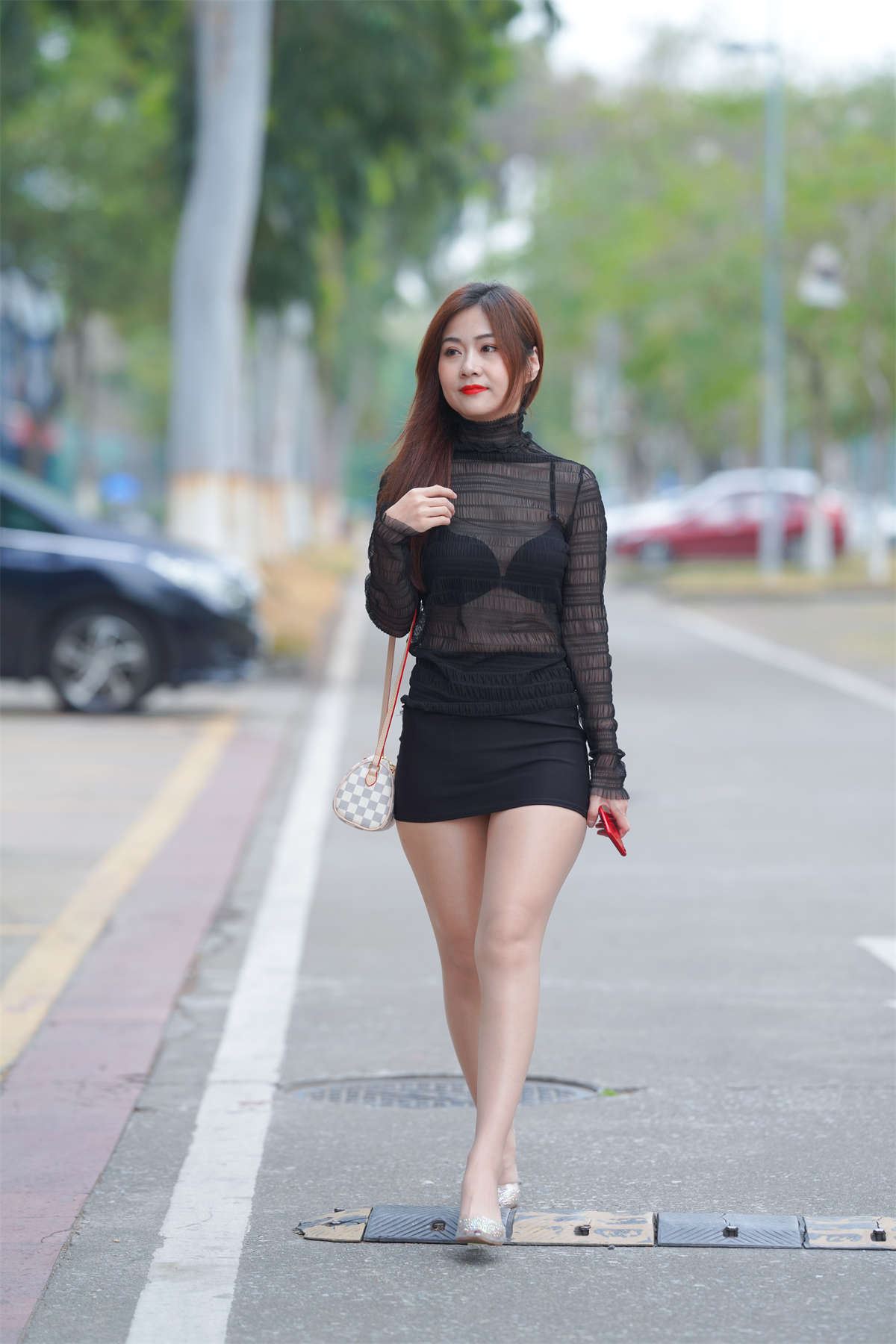 凯恩摄影作品 黑色包臀裙肉丝美女