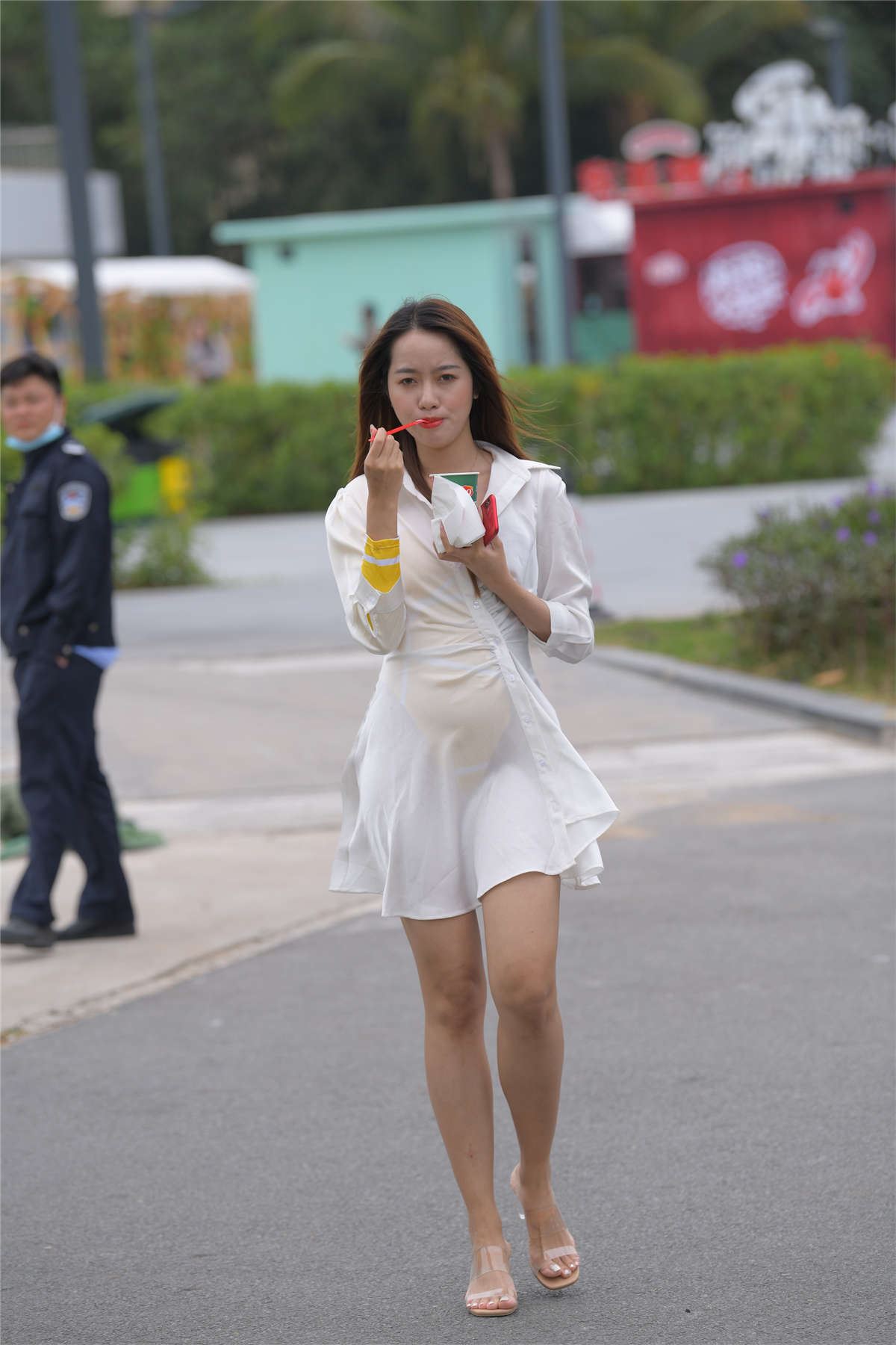 红石摄影作品 黄色比基尼美女