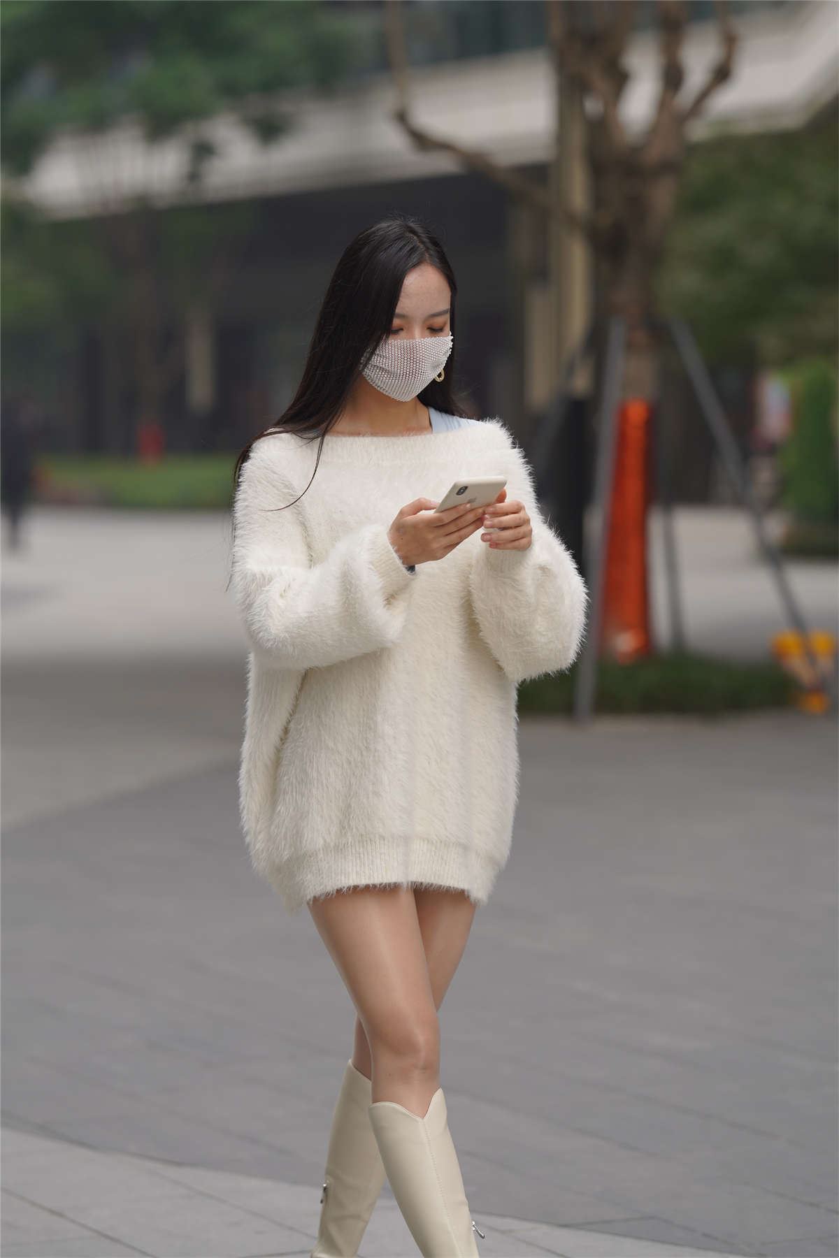 牛仔裙美女