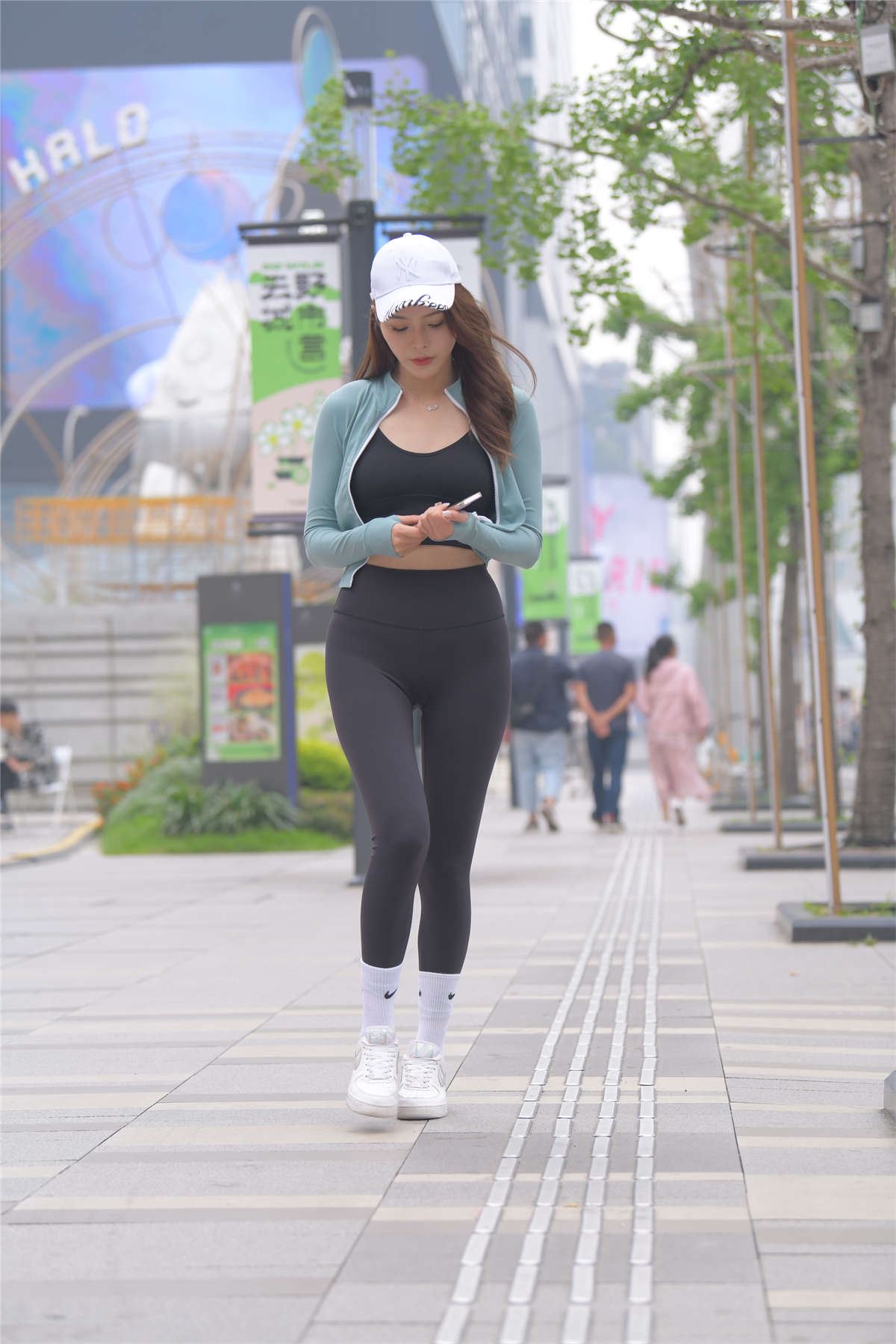 一始街拍作品 性感黑色瑜伽