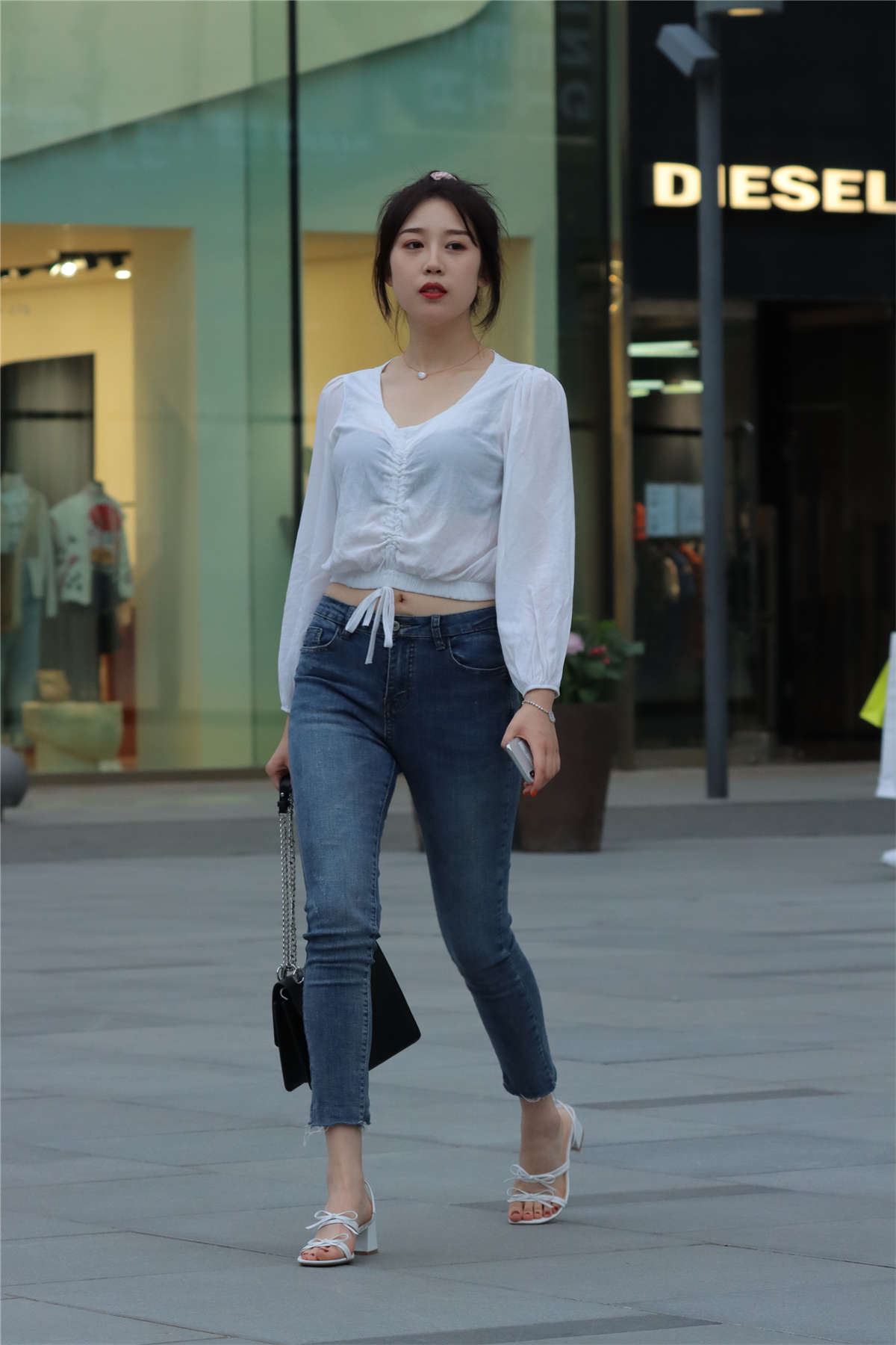 牛仔裤甜美清新