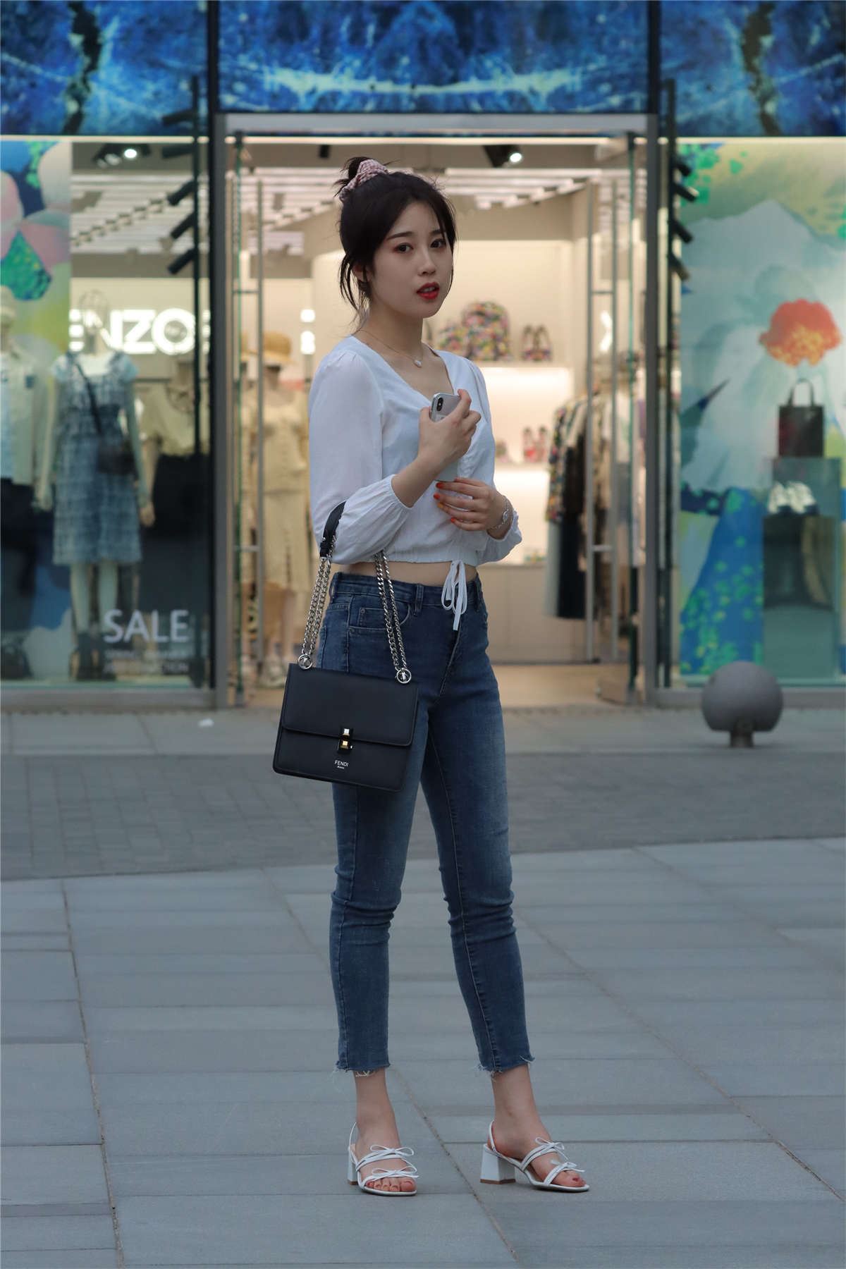 牛仔裤甜美清新