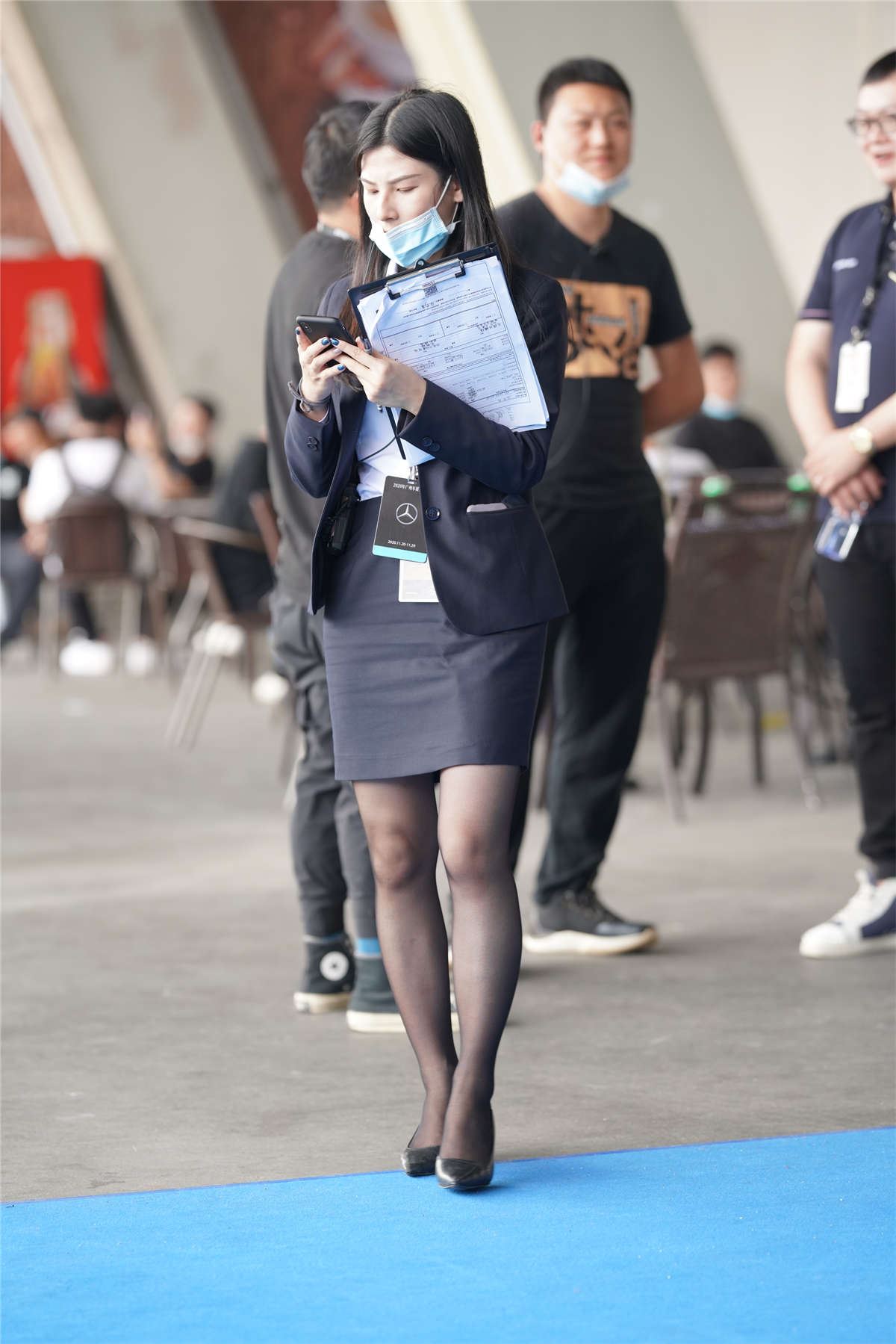 蓝色制服OL