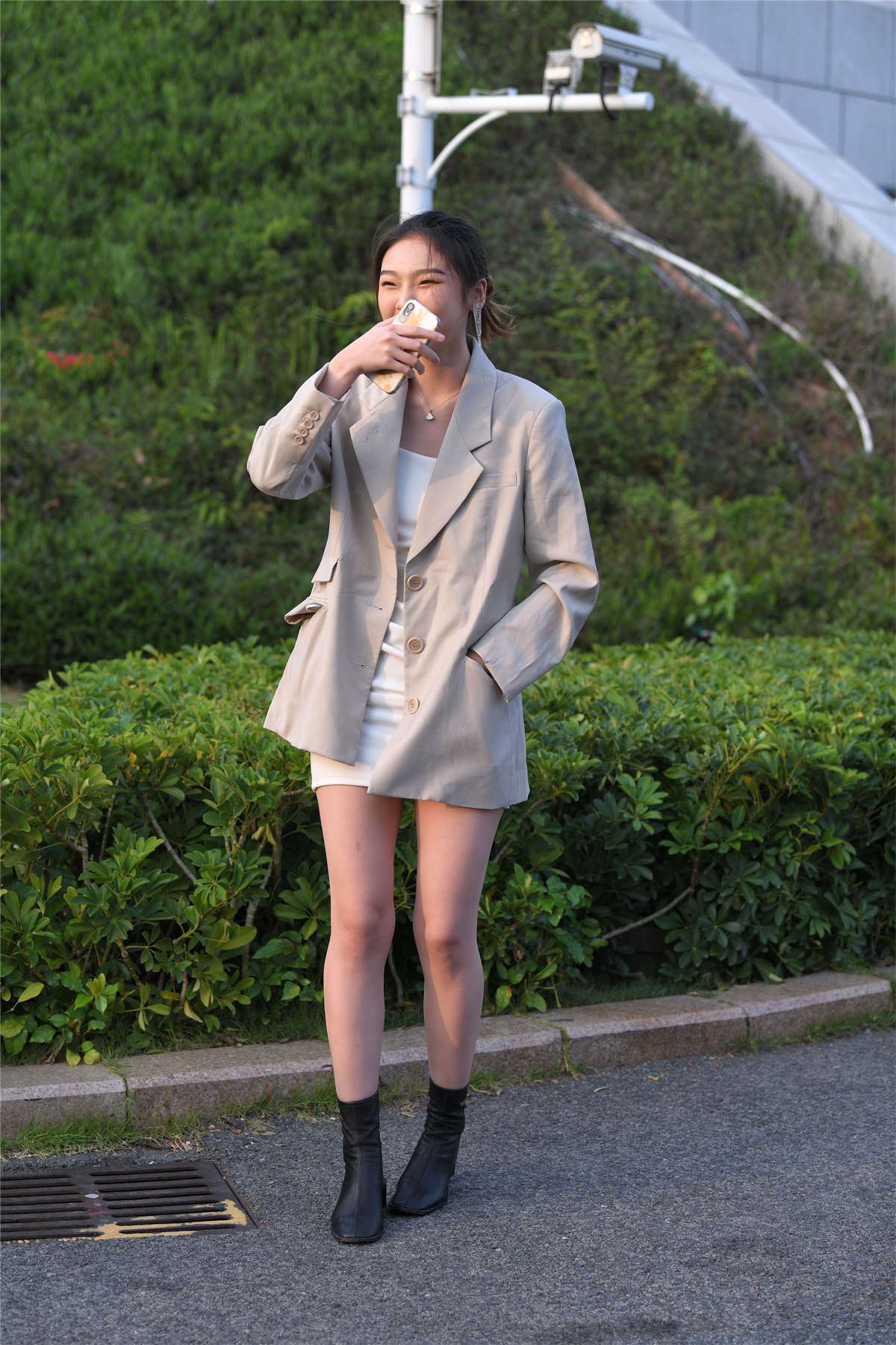 短靴西装外套