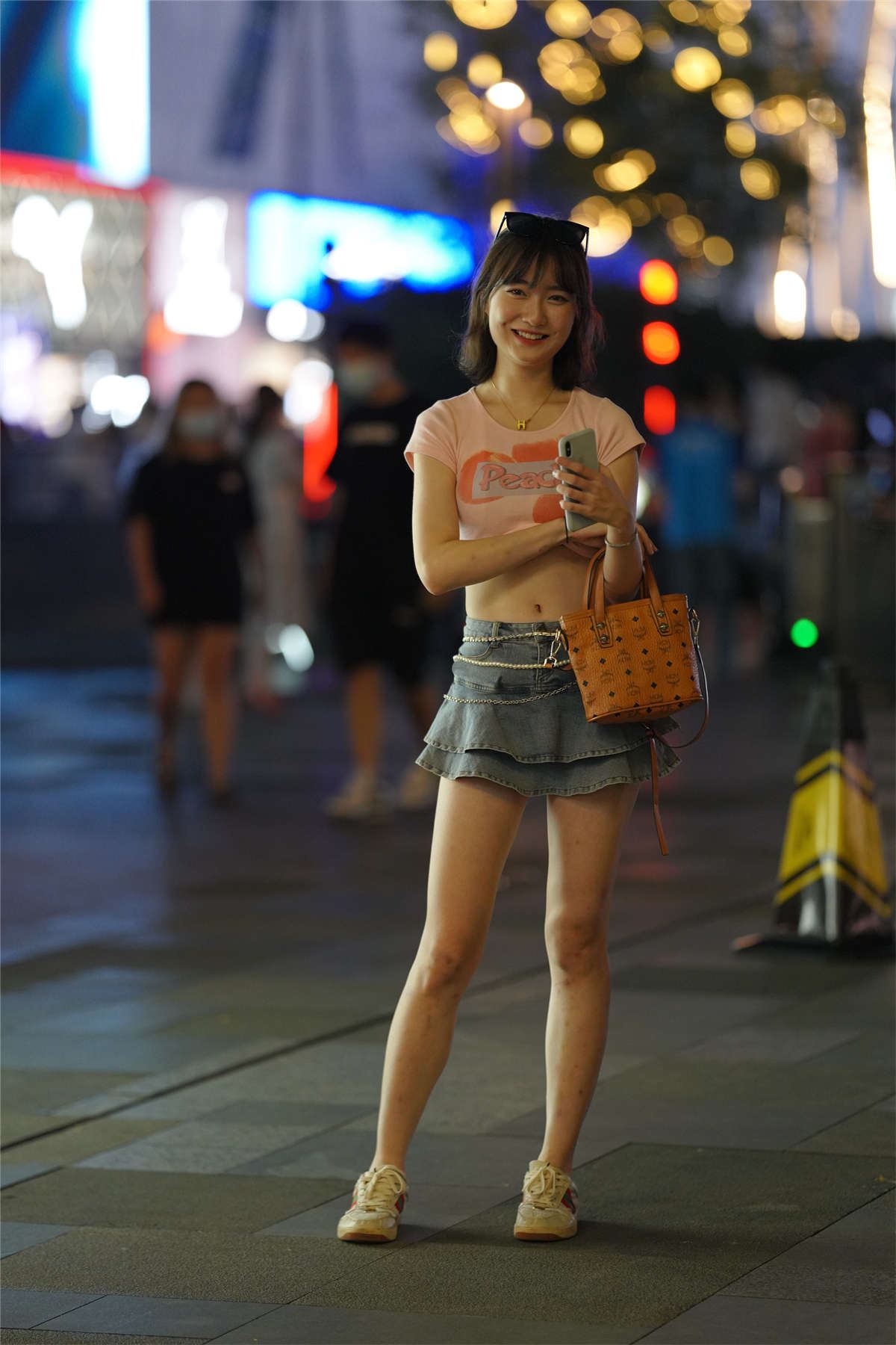 甜美超短牛仔裙