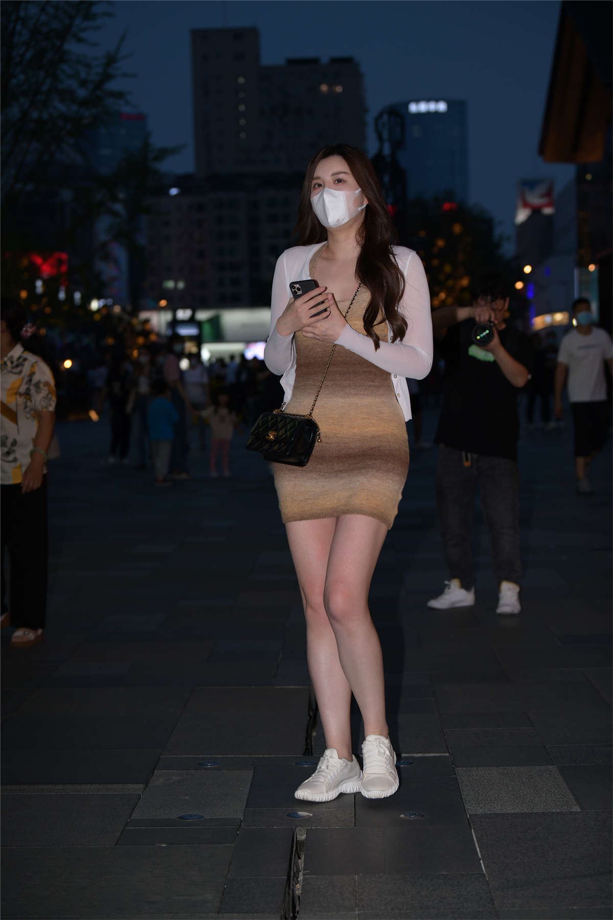 渐变色修身裙