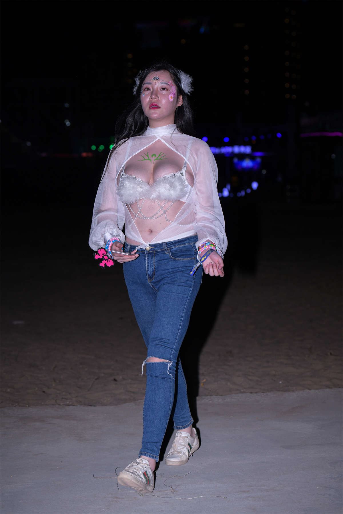 甜美可爱牛仔裤