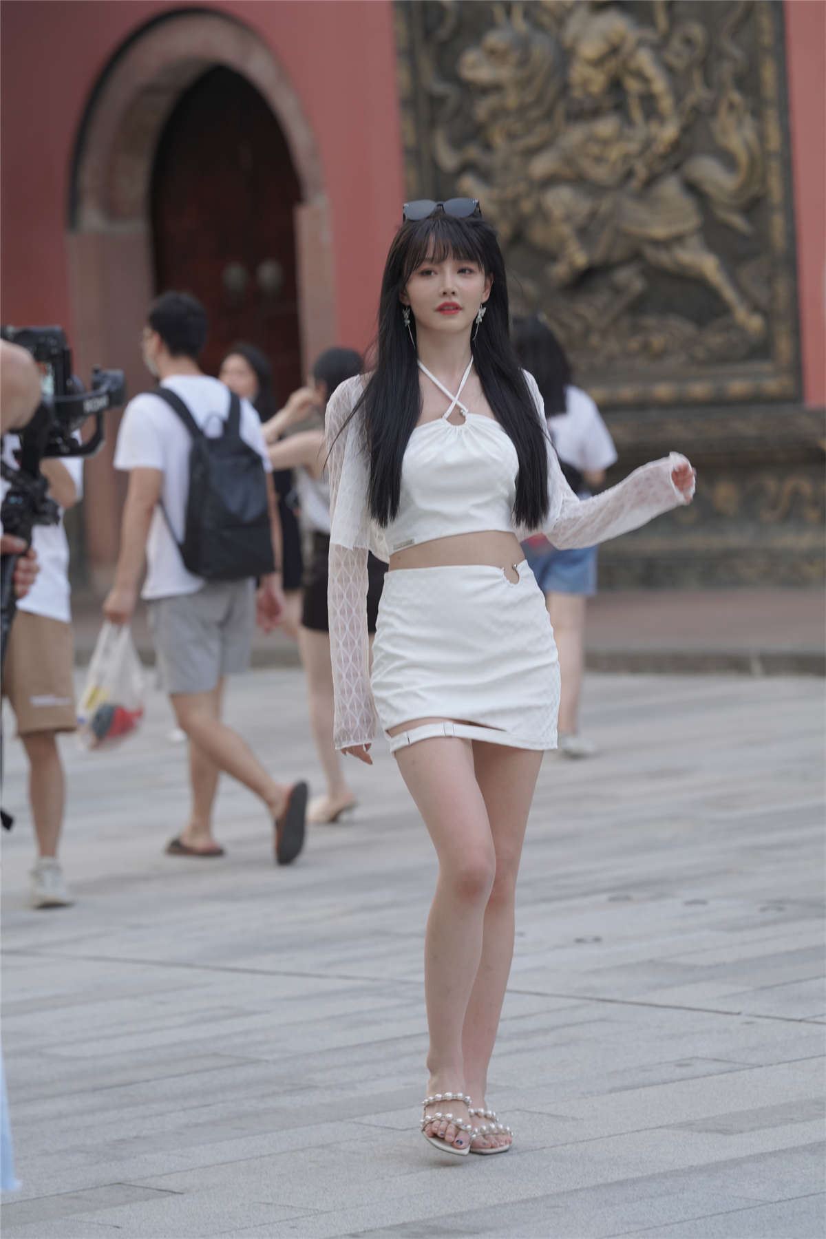 白色套装裙