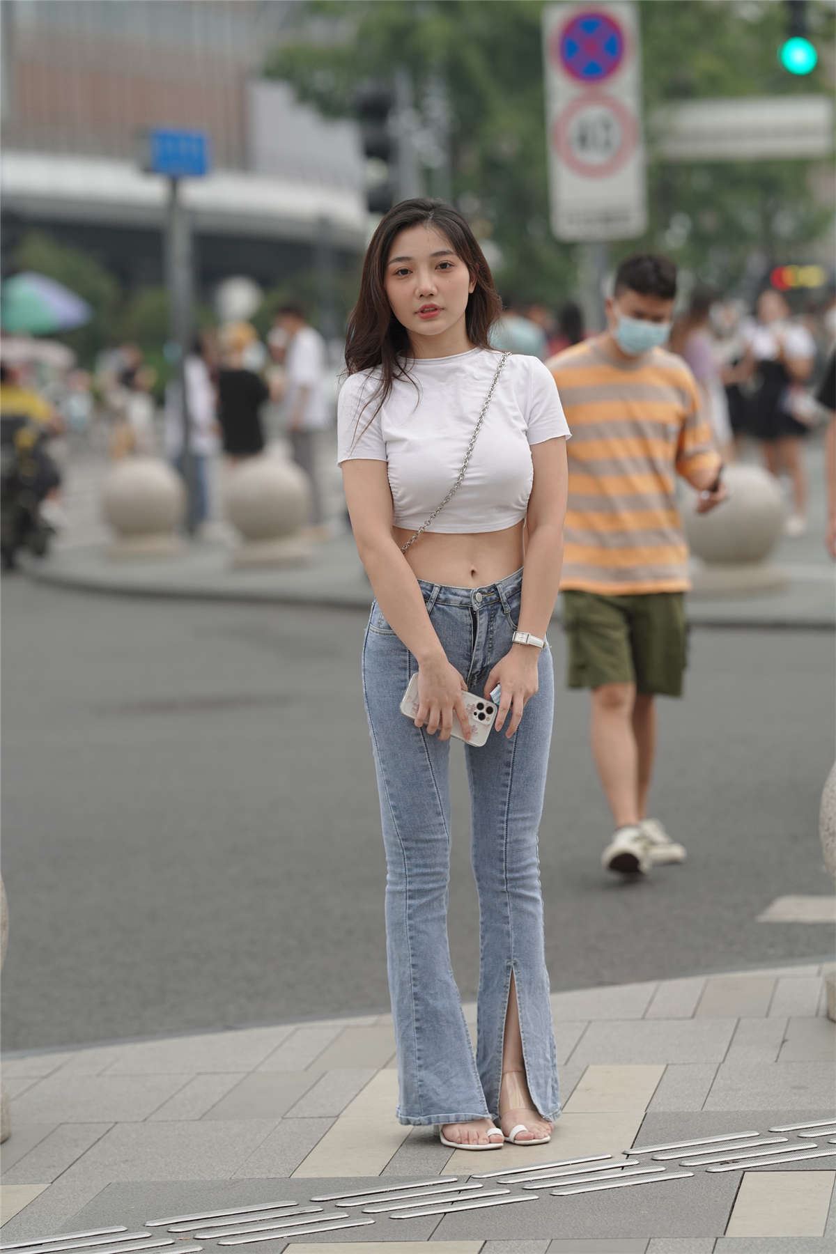 蓝色紧牛翘臀美胸美背