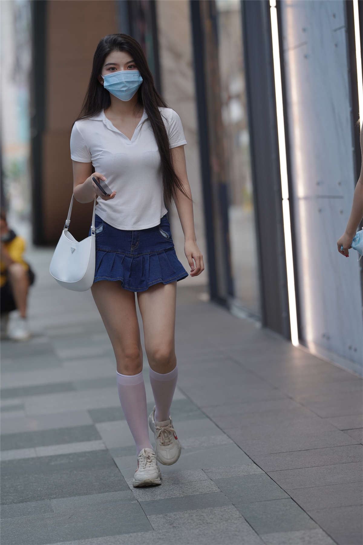 牛仔百褶裙