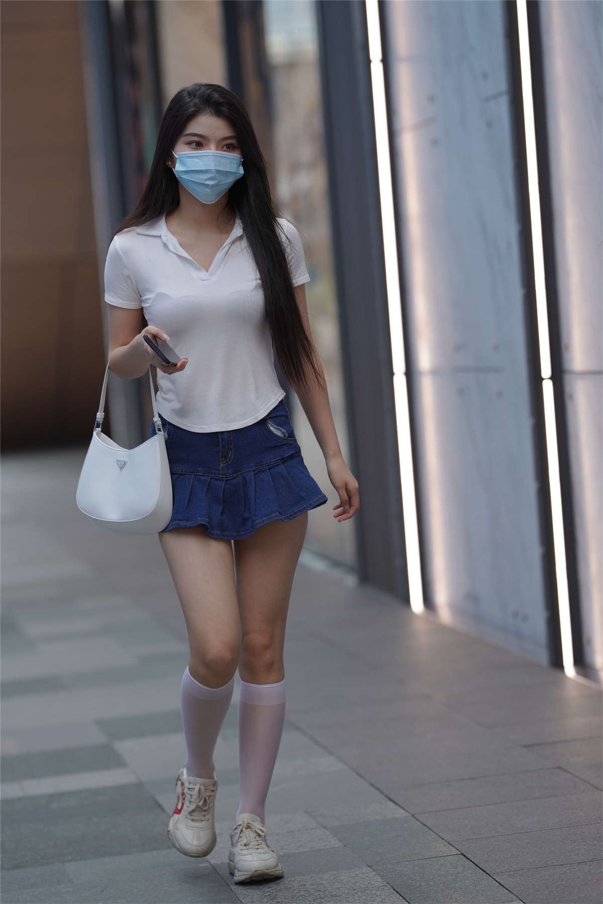 牛仔百褶裙